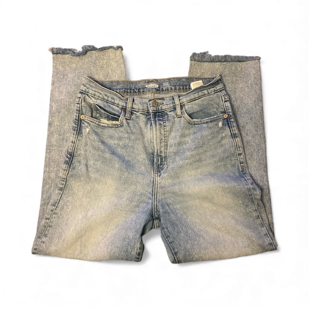 Old Navy Ski High Straight Light Blue Denim Jeans Size 8